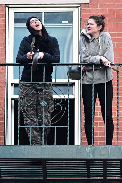 Sarah Silverman At Her Balcony In New York Hawtcelebs