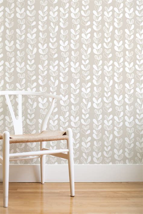 Frosted Leaves Removable Wallpaper Grey Quatrefoil Wallpaper Wall