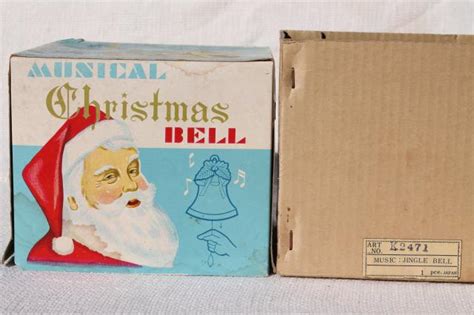 Vintage Gold Aluminum Christmas Bell Musical Music Box Holiday