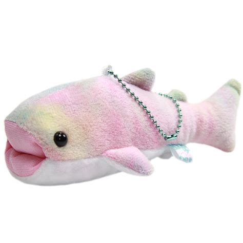 Amuse Whale Shark Dotted Plush Toy Stuffed Animal Pink White Keychain