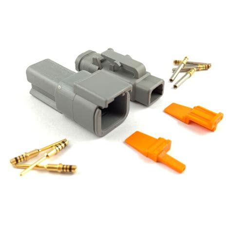 3x Deutsch Dtm 2 Pin Connector Plug Kit 24 20 Awg Gold Contact Dtm04 2p