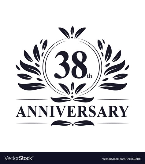 38th Anniversary Logo 38 Years Celebration Vector Image