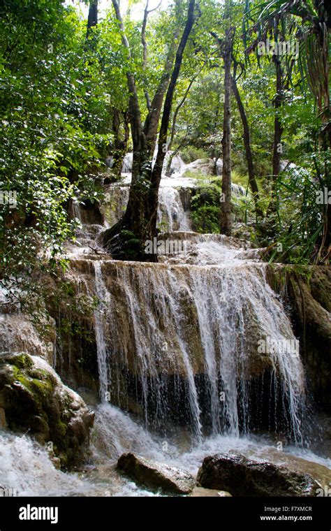 Erawan Waterfall Kanchanaburi Thailand Stock Photo Alamy