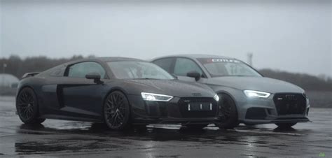1090 Hp Audi R8 Drag Races A Tuned Audi Rs 3 The Underdog Prevails