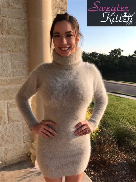 Thick And Fuzzy And Fluffy Fitted Angora Sweater With Tight And High 100cm Turtleneck Angora Sweater