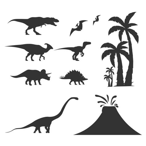 Prehistoric Dinosaur Silhouette Vector Free Download