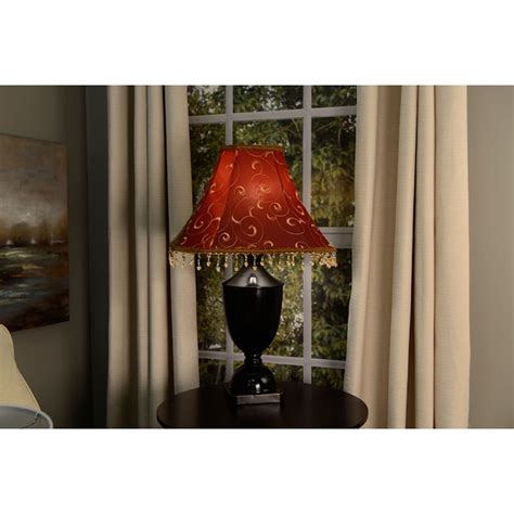 Allen Roth 12 In X 16 In Red Fabric Bell Lamp Shade In The Lamp
