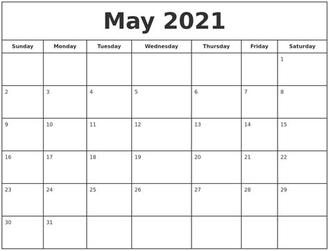 May 2021 Calendar Printable Pdf Printable Word Searches