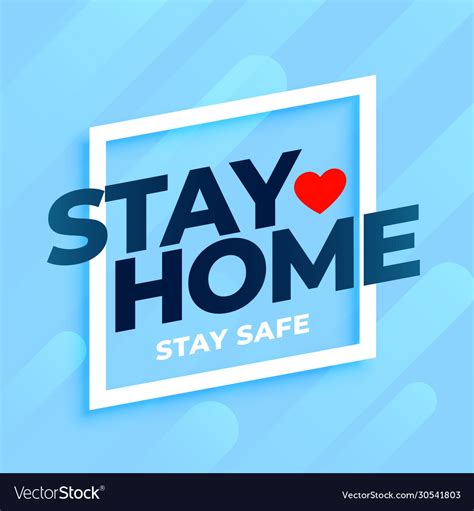 Stay Home Stay Safe Background In Blue Colors Vector Image