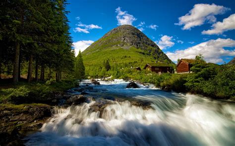 Nature Landscape Mountains Clouds Norway Hills