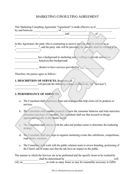 Marketing Consulting Contract Template Free Charles Leals Template