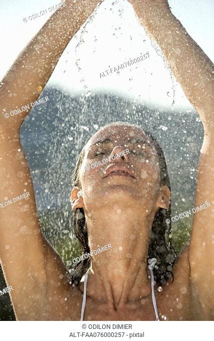 Lady Showering Outdoors Stock Photos And Images Agefotostock