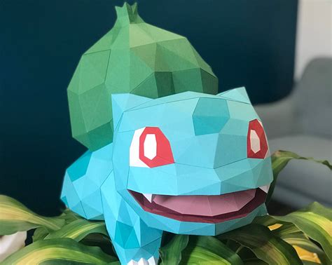 Bulbasaur Pokémon Papercraft 3d Origami Diy Pdf Download Dt Workshop