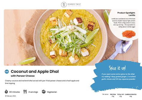 Coconut And Apple Dhal With Paneer Cheese Dinner Twist