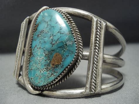Very Rare Vintage Native American Jewelry Navajo Spiderweb Turquoise