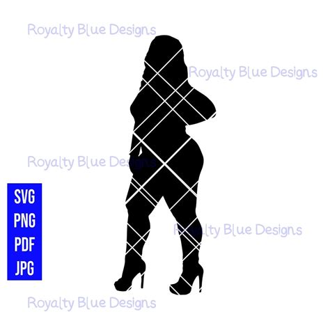 Noemi Silhouette Curvy Svg Png Thick Girl Bbw Black Etsy