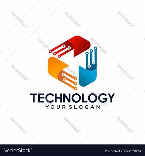 Abstract Technology Logo Template Royalty Free Vector Image
