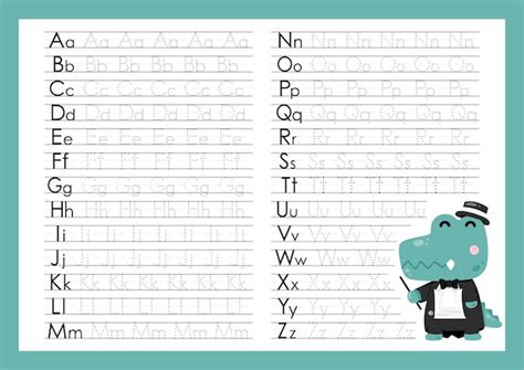Wielkie I Małe Litery śladowe Litery Alfabetu Od A Do Z Pisanie ćwiczeń