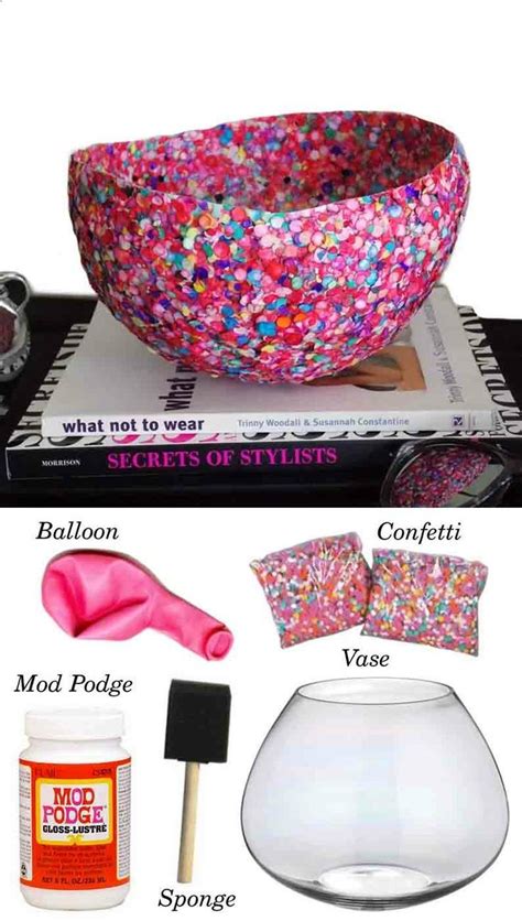 Diy Confetti Bowl I Kinda Want To Do This With Glitter Diy