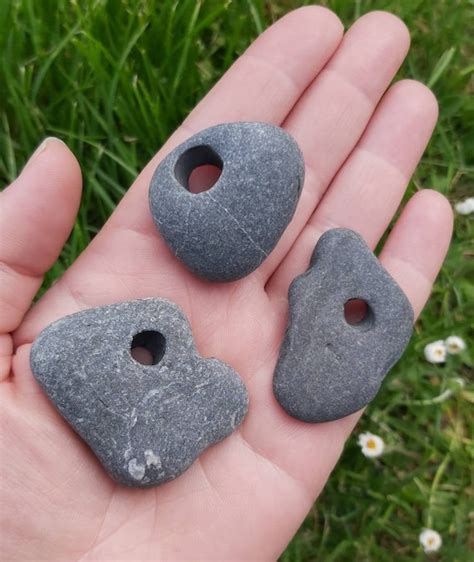 3 Irish Hag Stones Medium Holey Stone Adder Stone Odin Etsy Ireland
