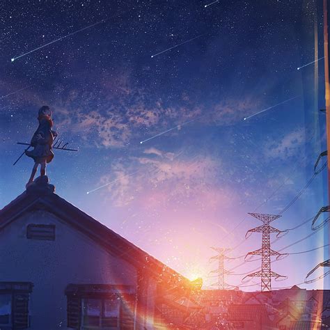 Anime Sunrise Comet Stars 4k 183 Wallpaper