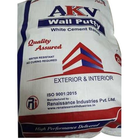 Akv White Cement Bases Wall Putty Powder Packaging Size 20 Kg Rs 400
