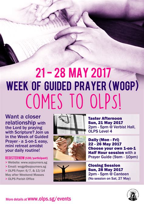 Week Of Guided Prayer Wogp Comes To Olps Church Of Our Lady Of