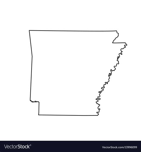 Map Of The Us State Arkansas Royalty Free Vector Image