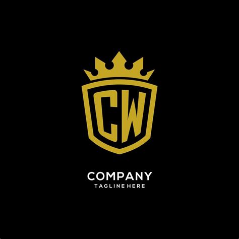Initial Cw Logo Shield Crown Style Luxury Elegant Monogram Logo Design