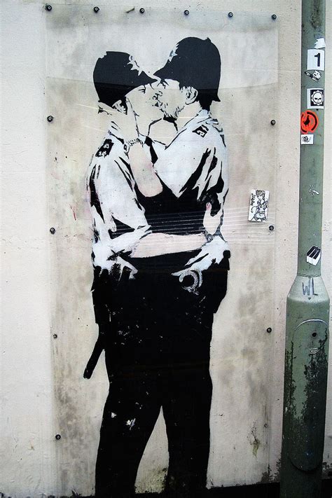 Banksy Graffiti Kissing Coppers 2 Extra Large Metal Print Etsy