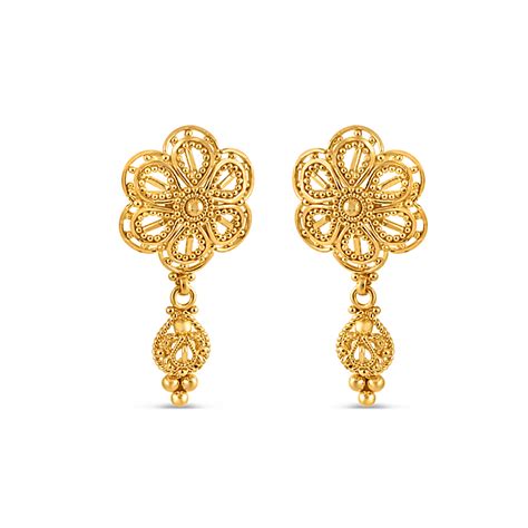 22ct Gold Fancy Drop Earring Ain Filigree Design
