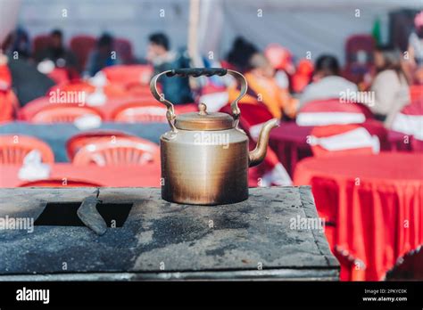 Cooking Tea In Traditional Nepali Tea Pot Or Chai Pot In Kathmandu