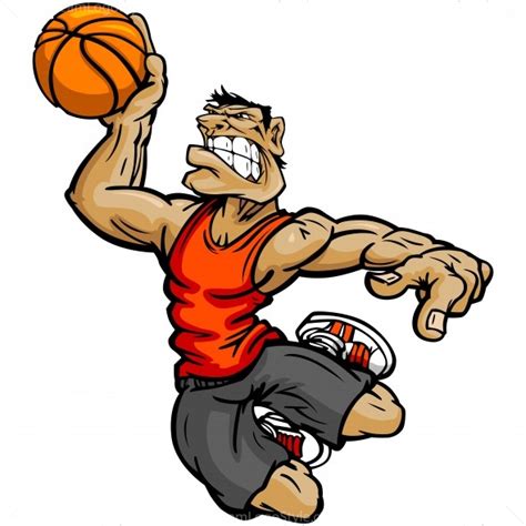Basketball Player Cartoon Vector Clipart Dunking Player