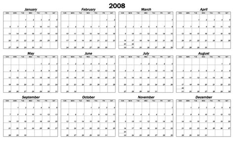 Standard Yearly Printable Calendar Calendarsquick Cal