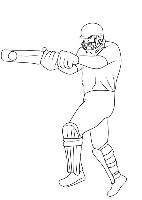 Cricket Sport Coloring Page Download Print Or Color Online For Free
