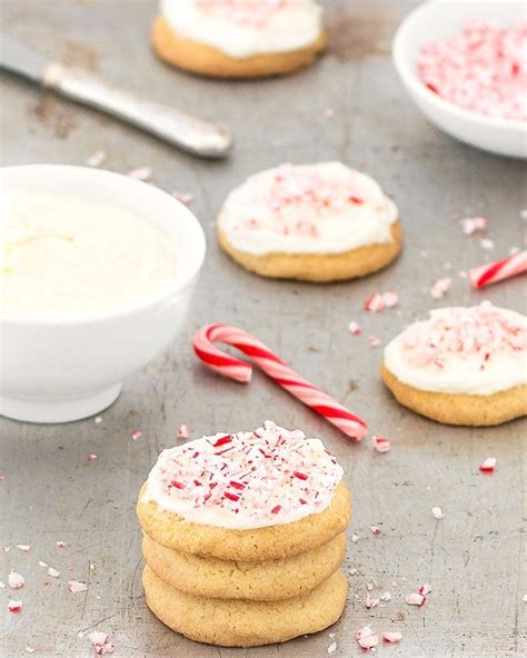 Soft Sugar Cookies With Peppermint Cream Cheese Frosting