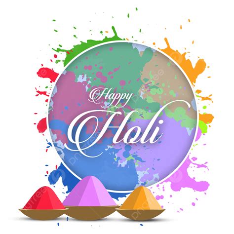 Happy Holi Spring Festival Of Colors Greeting Holi Color Splash Png