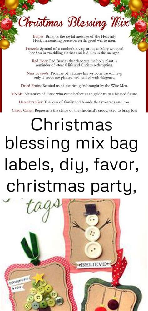 Christmas Blessing Mix Bag Labels Diy Favor Christmas Party