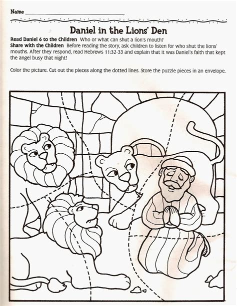 Daniel In The Lions Den Activity Sheets Printable Templates Free
