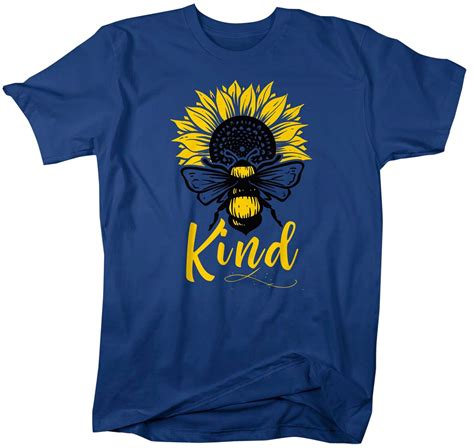 Mens Bee Kind T Shirt Kindness Shirts Be Kind Shirt Bee Shirts Sunflo