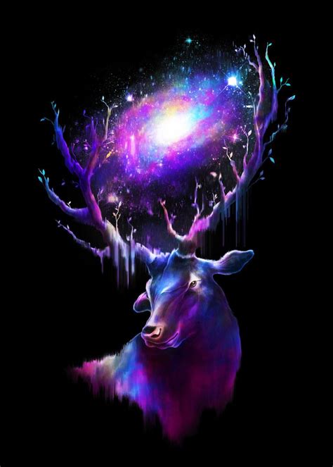 Deer Traveler Poster By Lou Patrick Mackay Displate Mythical