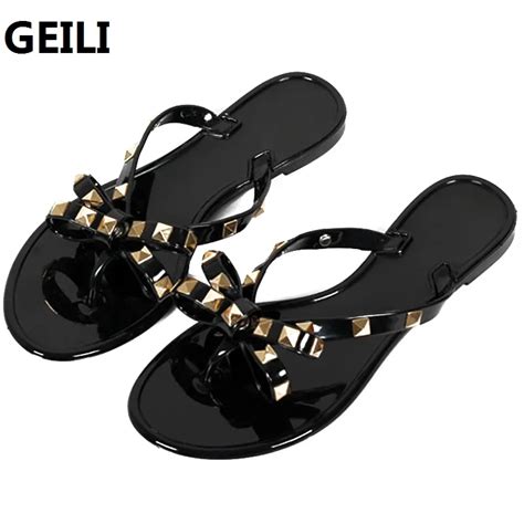 Geili Brand Slippers Jelly Women Slippers Fashion Rivets Slippers Summer Beach Women Sandals