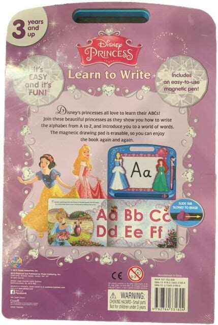 Disney Princess Learn To Write Abc Book And Magnetic Drawing Kit Ages 3