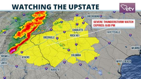 Severe Thunderstorm Watch Issued For Upstate Midlands South Carolina