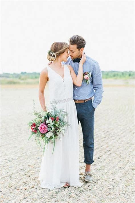 This style of wedding calls for more relaxed garb, so ask them to dress resort casual or beach formal. 19 Summer Boho Groom Wedding Styles for you to Copy - Mens ...