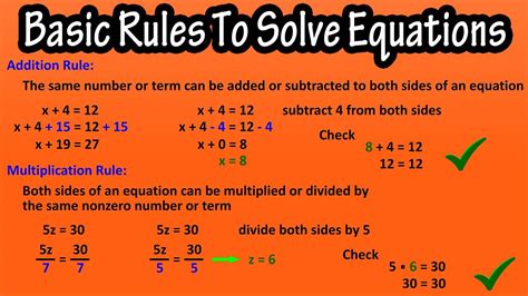 Basic Rules To Solve Equations Addition Rule And Multiplication Rule