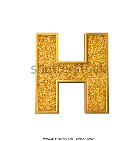 Gold Glitter Letter H Shiny Sparkling Stock Illustration 1345547852