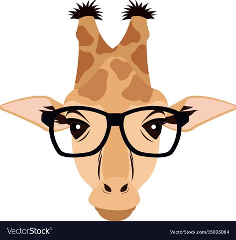 Giraffe Hipster Animal Wearing Glasses Fashion Vector Image