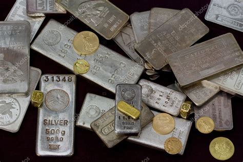 Finding trusted local or online silver bar dealers who promptly deliver quality silver bars and silver bullion at fair and reasonable prices can be difficult. Silver and Gold Bullion Bars, Coins and Rings — Stock ...