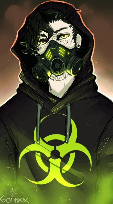 Toxic Speedpaint By Geminyfox Gas Mask Art Anime